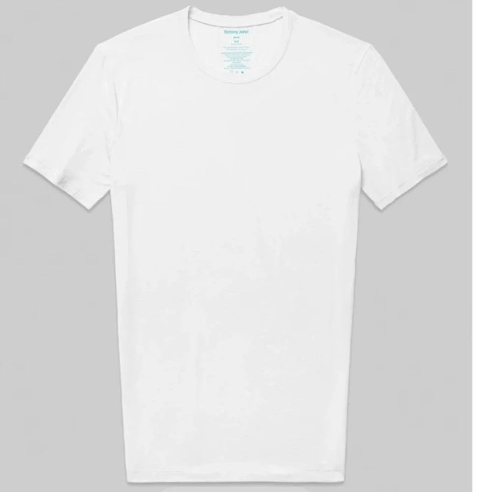 Tommy John Mens Second Skin Crew Neck Undershirt White‎ Micro Modal Size L 1940